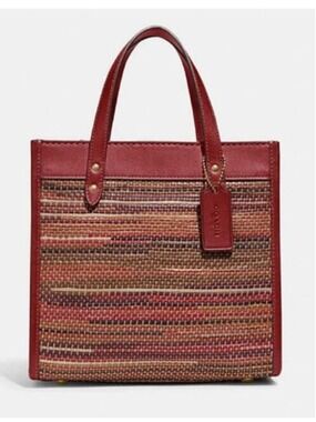 NWT Coach Field Tote 22 In Upwoven Leather